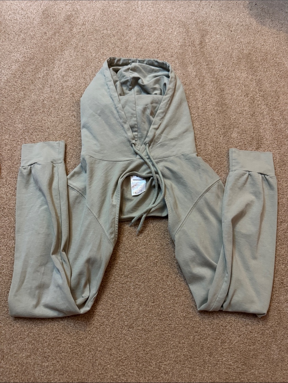 Olive Green Hooded long sleeve crop top
